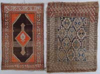 Appraisal: TWO ANTIQUE ORIENTAL MATS First quarter of th Century Caucasian