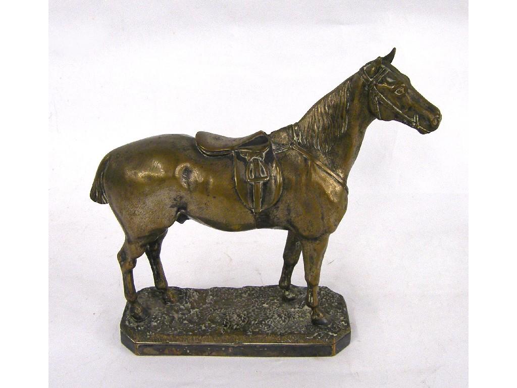 Appraisal: th century equestrian silvered bronze sculpture modelled as a saddled