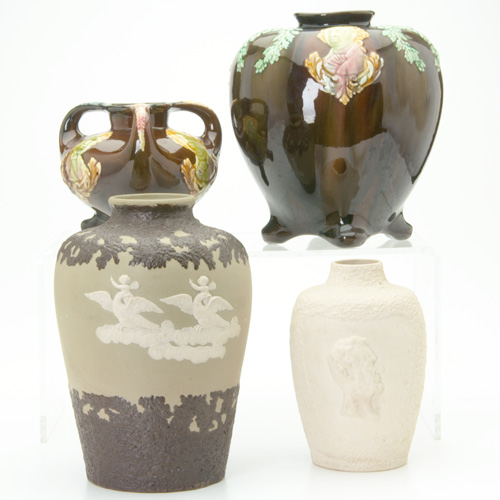 Appraisal: RADFORD PETERS REED Four vases with presidential decoration two Radford