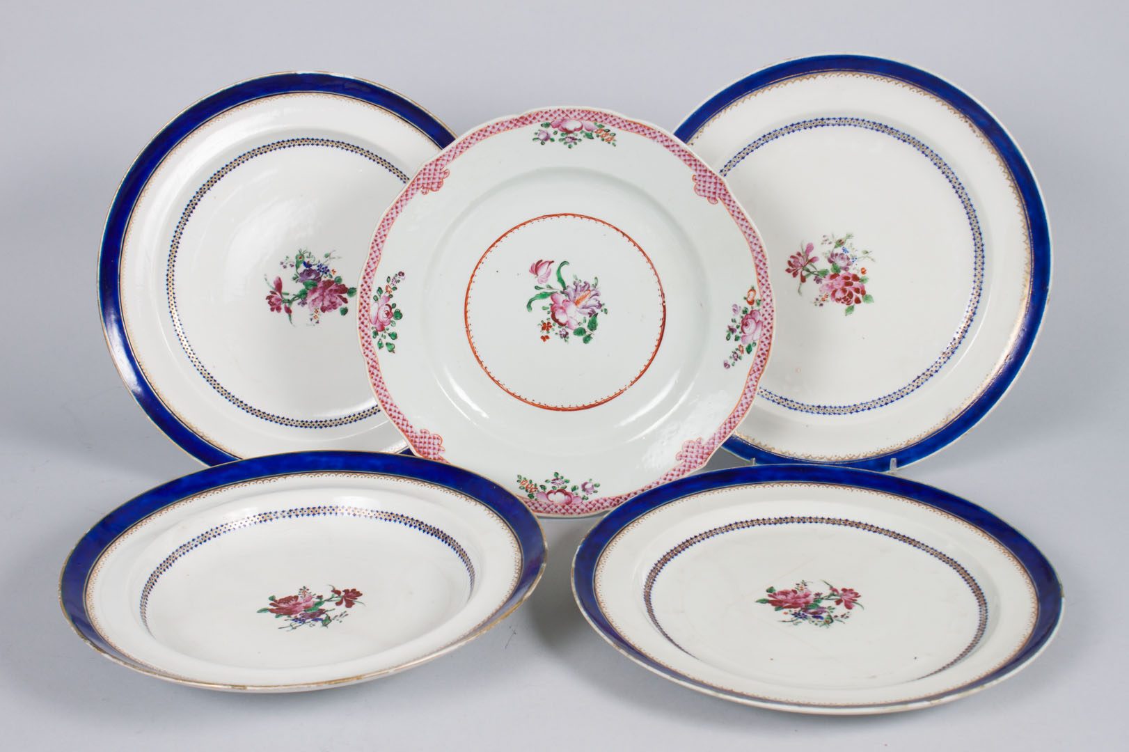 Appraisal: Four Chinese Export porcelain plates and bowl late th century