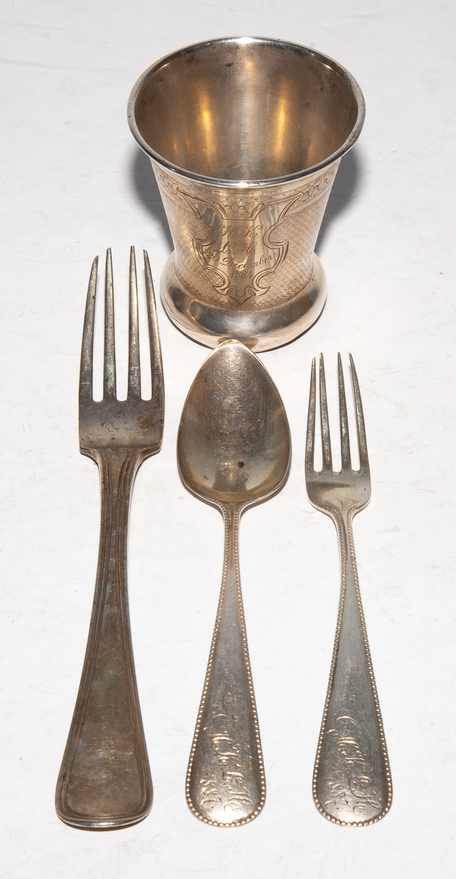 Appraisal: FOUR PIECES OF DUTCH SILVER silver standard including a spoon