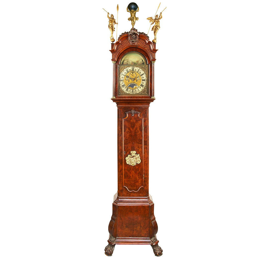 Appraisal: Dutch Rococo Parcel Gilt Walnut Tall Case Clock th th