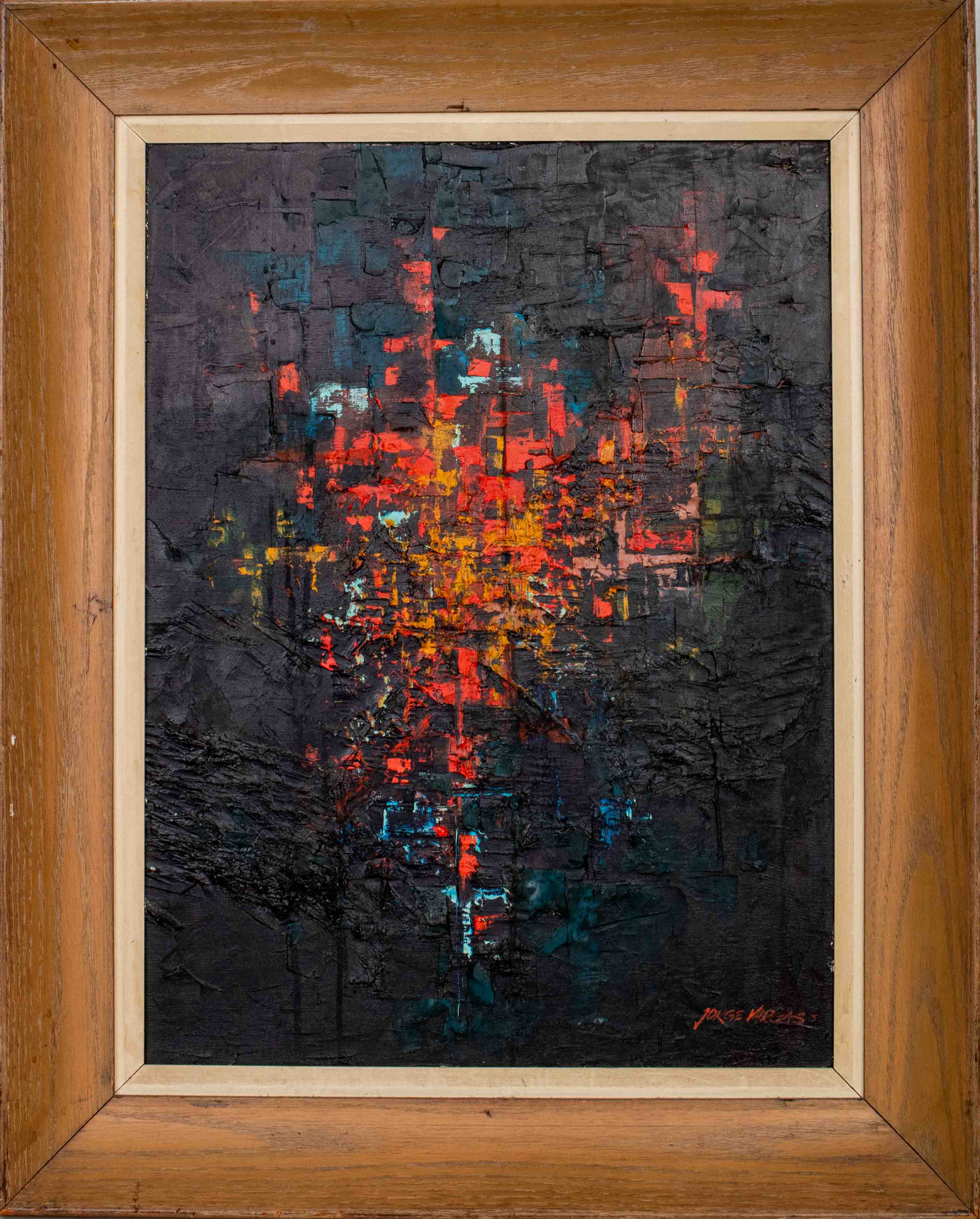 Appraisal: JORGE VARGAS ABSTRACTION OIL ON CANVAS Jorge Vargas abstraction oil