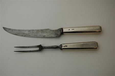 Appraisal: An unusual George II table knife and fork by George