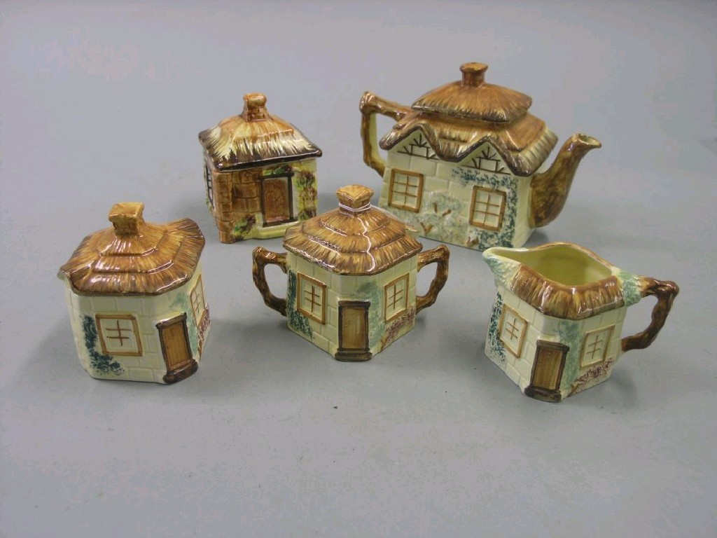 Appraisal: A late Victorian Price Bros cottage tea set five pieces