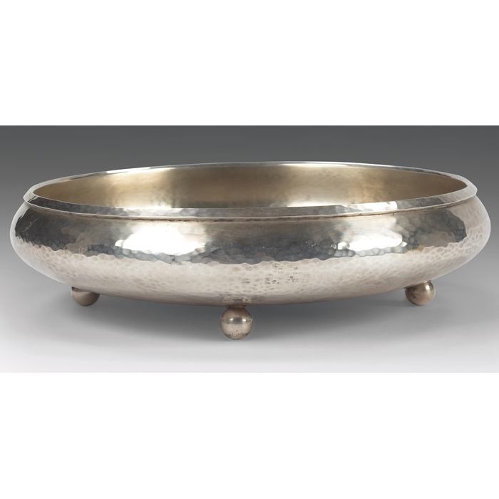 Appraisal: Lebolt bowl low footed form in hammered silver signed and