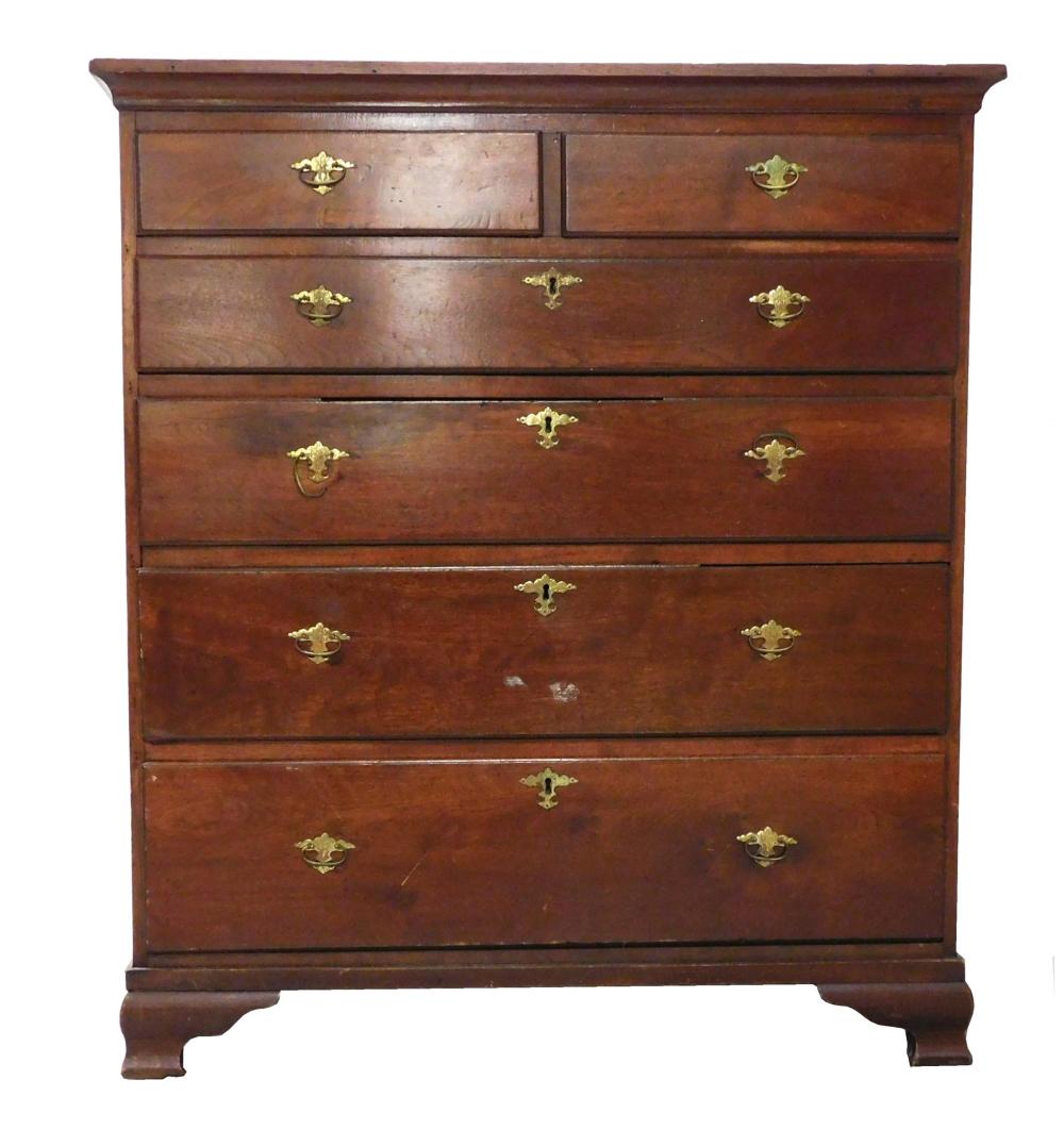 Appraisal: Tall chest American two short drawers over four long ogee