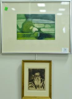 Appraisal: Group of five framed lithographs and etchings to include Sigmund