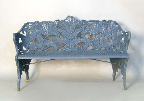 Appraisal: Cast iron garden bench stamped Phoenix Iron Works Utica PA