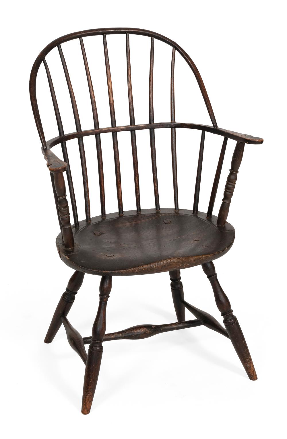 Appraisal: BOW-BACK WINDSOR ARMCHAIR NEW ENGLAND LATE TH CENTURY BACK HEIGHT