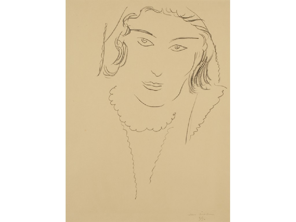 Appraisal: HENRY MATISSE Grand Visage lithograph signed in pencil in the