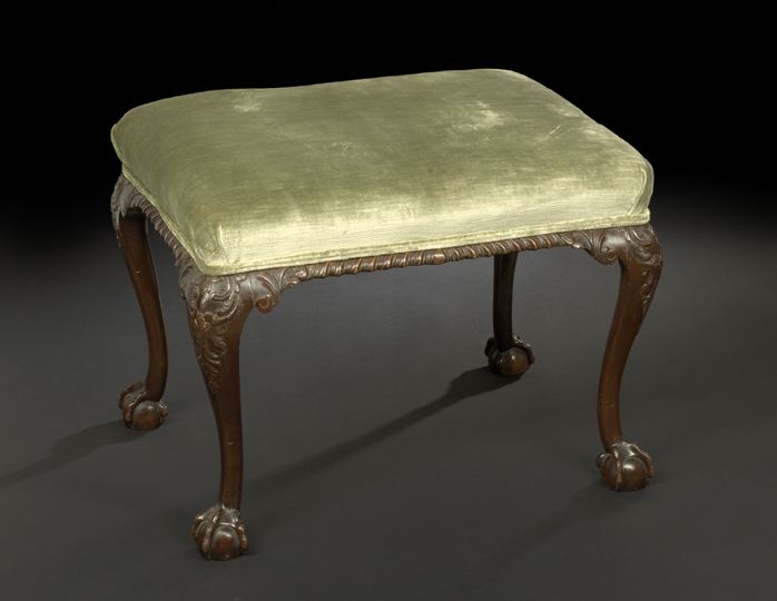 Appraisal: George III-Style Mahogany Stool second quarter th century the padded