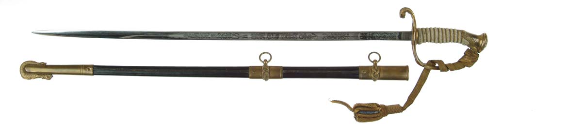 Appraisal: WORLD WAR PERIOD INSCRIBED U S NAVY OFFICERS SWORD Standard