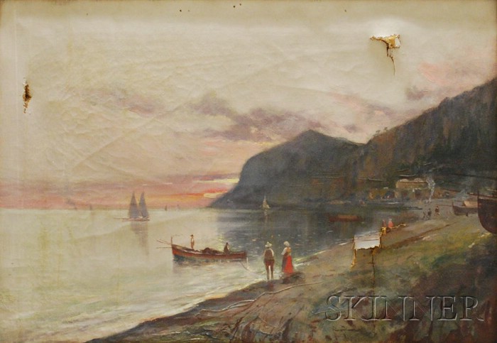 Appraisal: Oscar Ricciardi Italian - Italian Coastal Scene Signed l c