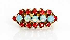 Appraisal: A ct gold ruby and crystal opal dress ring size