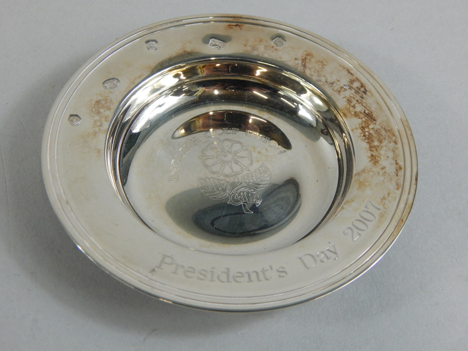 Appraisal: A modern silver Armada type dish engraved to the centre