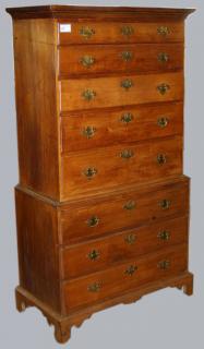 Appraisal: Chippendale maple chest on chest married w x h x