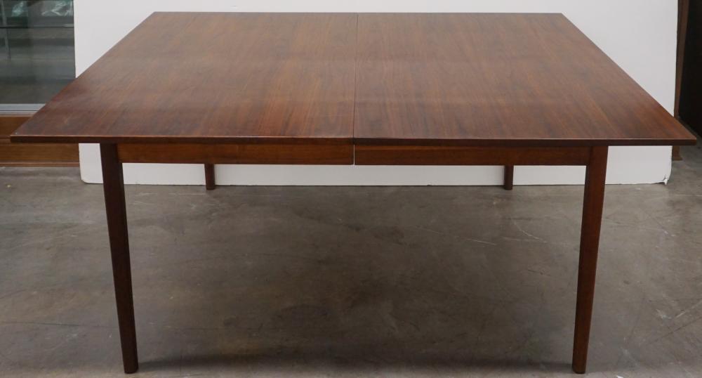 Appraisal: Mid-Century Modern Stained Teak Dining Table With two leaves x