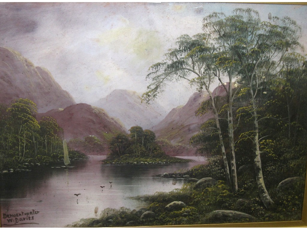 Appraisal: W DAVIES Oil on board 'Derwent Water' signed