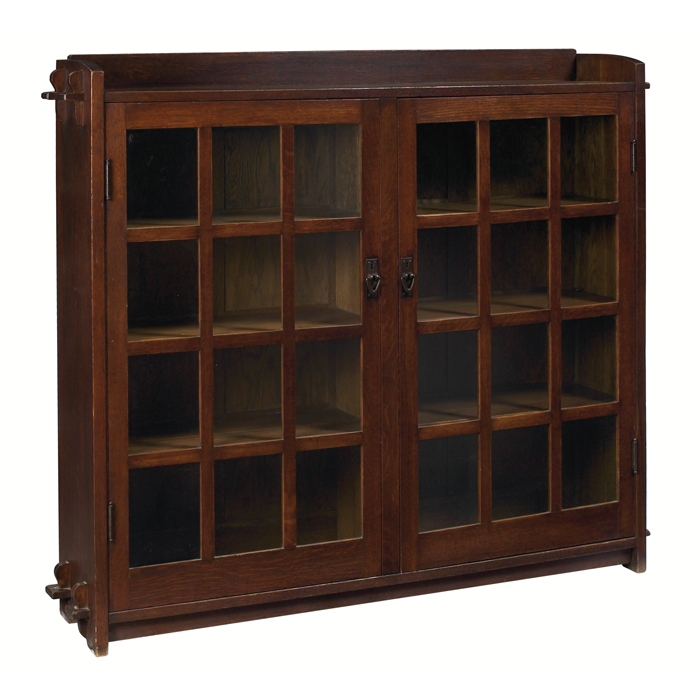 Appraisal: Good Gustav Stickley bookcase large two-door form