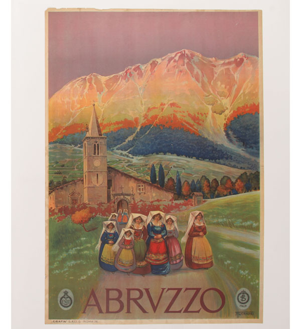 Appraisal: Abruzzo by Alicandri travel poster x signed in the print