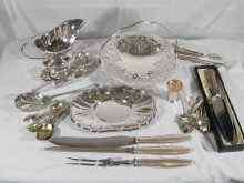 Appraisal: A quantity of silver plate including Art Deco flatware a