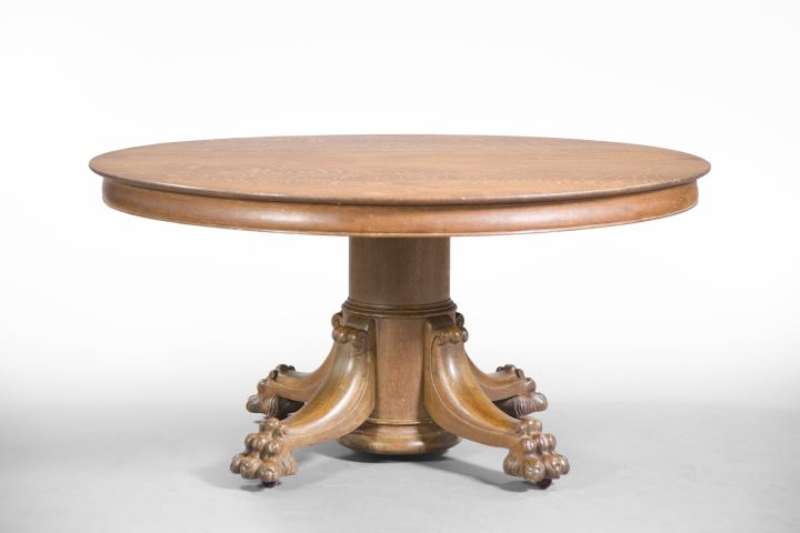 Appraisal: American Late Victorian Quarter-Sawn Oak Dining Table late th century