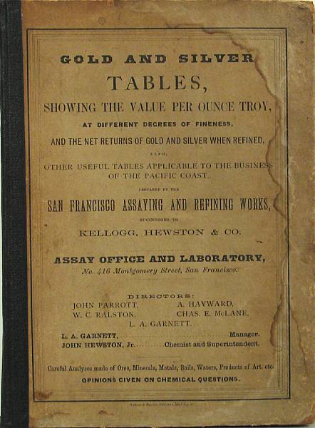 Appraisal: GOLD amp SILVER TABLES SAN FRANCISCO Tables of the Value