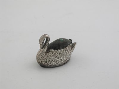 Appraisal: A pin cushion in the form of a swan by