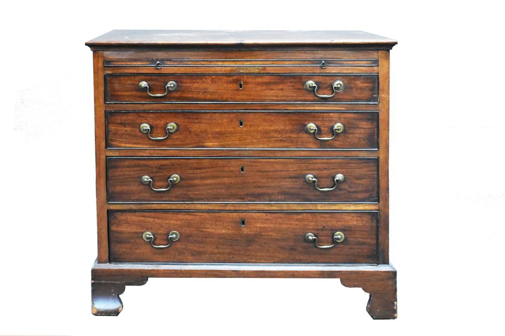 Appraisal: GEORGE III MAHOGANY CHEST OF DRAWERSLate th Century The rectangular