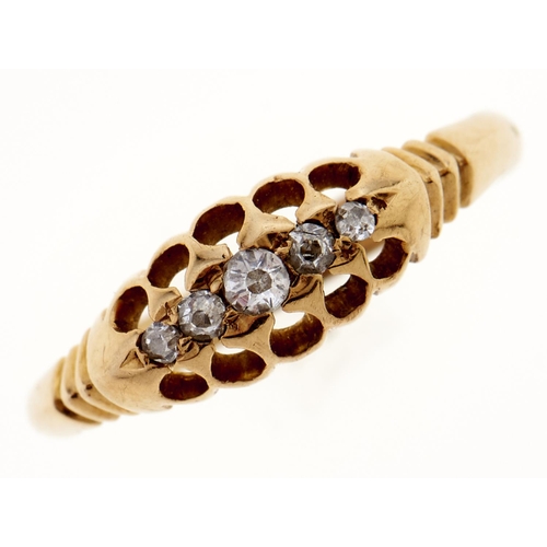 Appraisal: An Edwardian five stone diamond ring in ct gold Birmingham