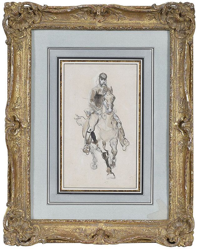 Appraisal: Ren Pierre Charles Princeteau French Cavalier with another study verso