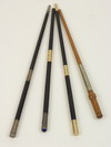 Appraisal: PRESENTATION BATONS - Ebony with gold or silver engraved fittings