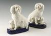 Appraisal: PAIR STAFFORDSHIRE DOGS - Classic Form Opposing White Spaniels each