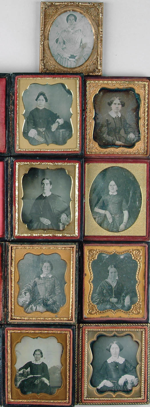 Appraisal: EIGHT PLATE LEATHER AND WOOD CASES ALONG WITH UNCASED DAGUERREOTYPES