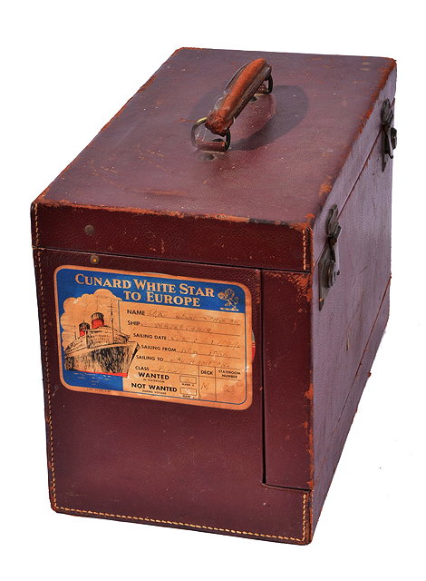 Appraisal: AN OLD LEATHER HAT OR DOCUMENT BOX with First Class