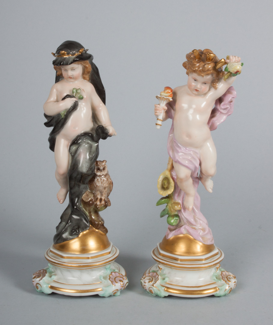 Appraisal: Pair of Meissen porcelain figures Night Day associated pair each