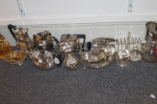 Appraisal: A COLLECTION OF VARIOUS SILVER PLATED WARES including a three