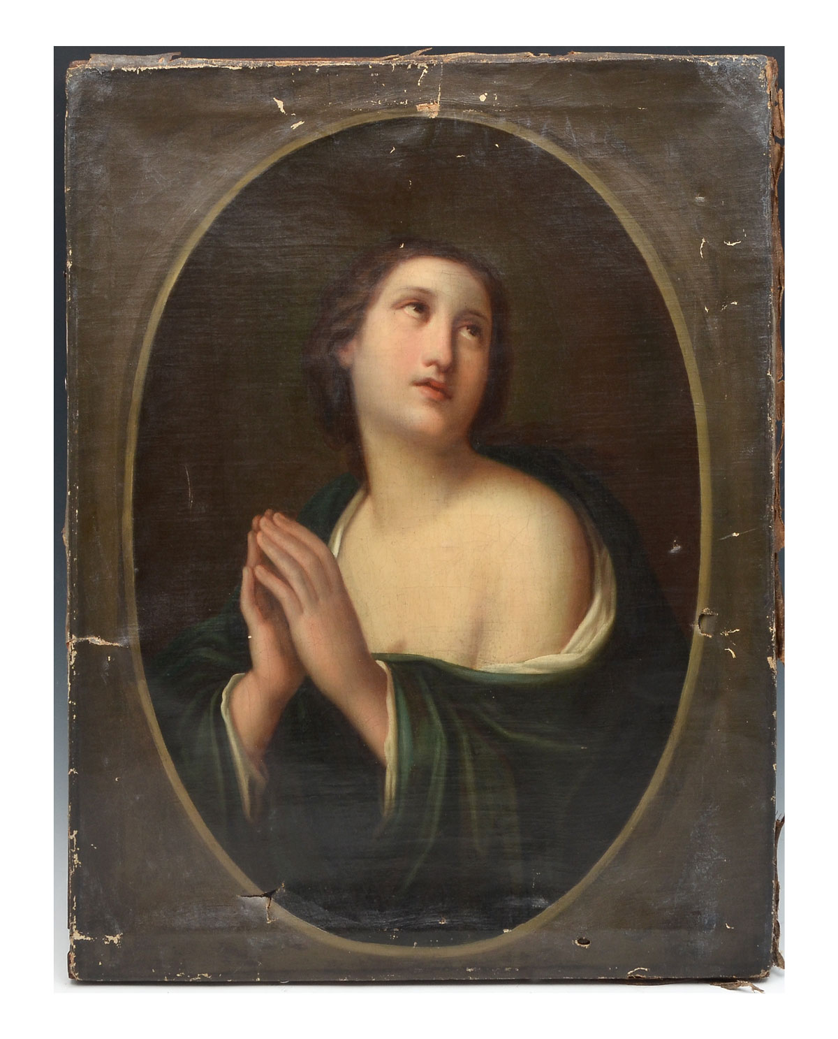 Appraisal: FINE EARLY PAINTING OF A YOUNG GIRL PRAYING Probably early