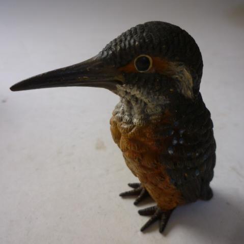 Appraisal: AN AUSTRIAN COLD PAINTED BRONZE FIGURE OF A KINGFISHER th