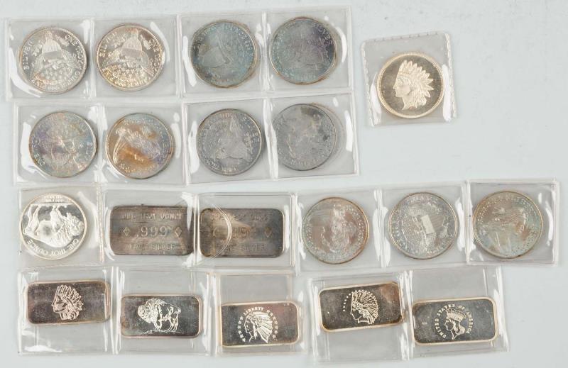 Appraisal: Lot of oz Silver Coins Bars