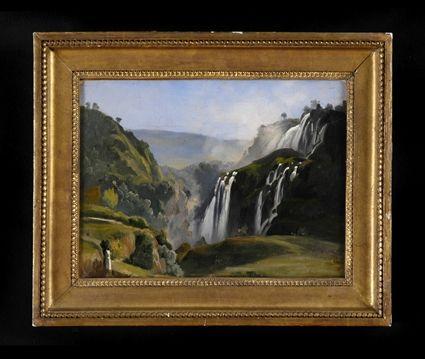 Appraisal: FRANCOIS-EDOUARD PICOT TIVOLI WATERFALLS Oil on canvas relined x in