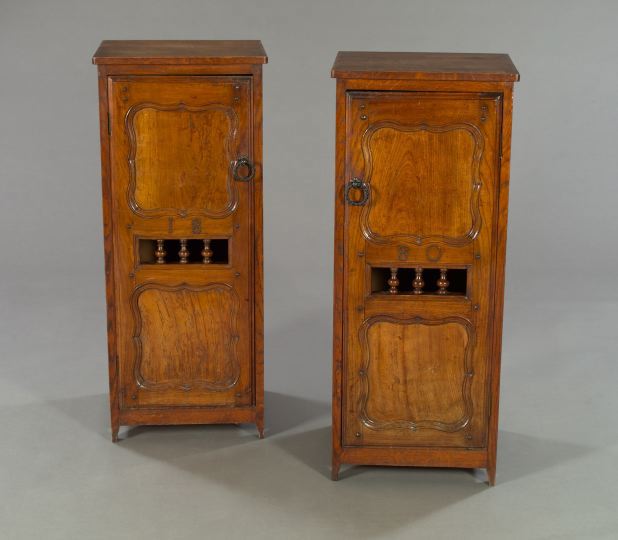 Appraisal: Pair of French Provincial Oak and Fruitwood Cabinets late th