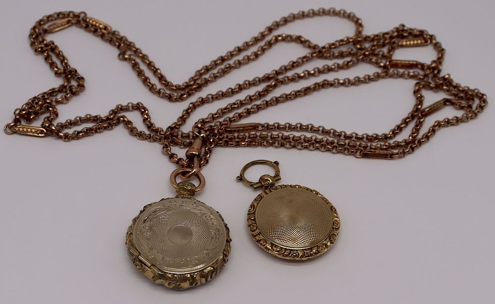 Appraisal: JEWELRY Vinaigrette Pendant Grouping with Chain Includes gold-filled vinaigrette pendants