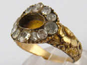 Appraisal: A mourning ring mount set with old cut diamonds