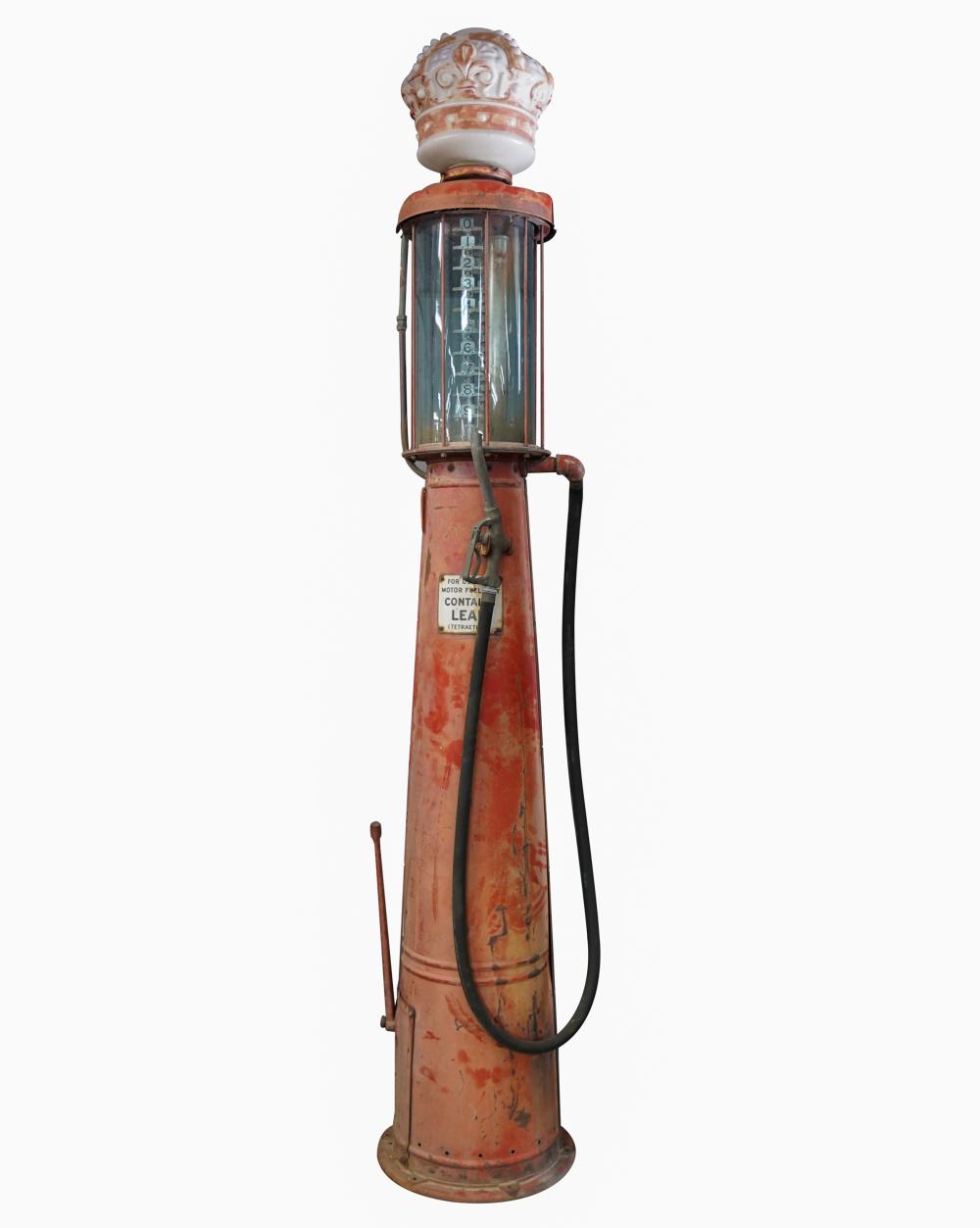 Appraisal: GNB GAS PUMPgas handle inscribed Buckeye with molded glass globe