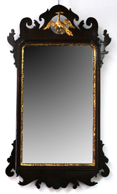 Appraisal: A George III mahogany and giltwood mirror cm wide cm