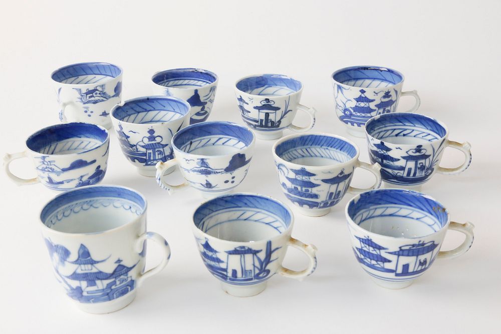 Appraisal: Assembled Set of Canton Demitasse Cups circa Assembled Set of