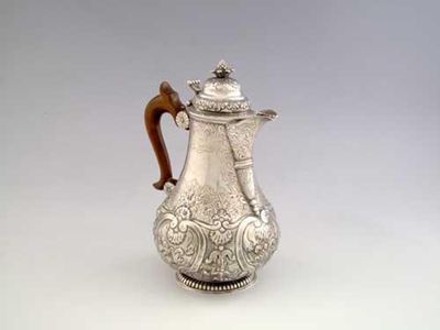 Appraisal: An Early th century Maltese baluster coffee jug with a