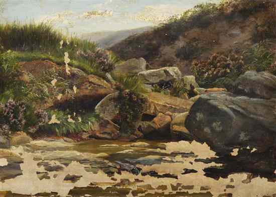 Appraisal: Artist Unknown th th century Rocky Stream oil on canvas